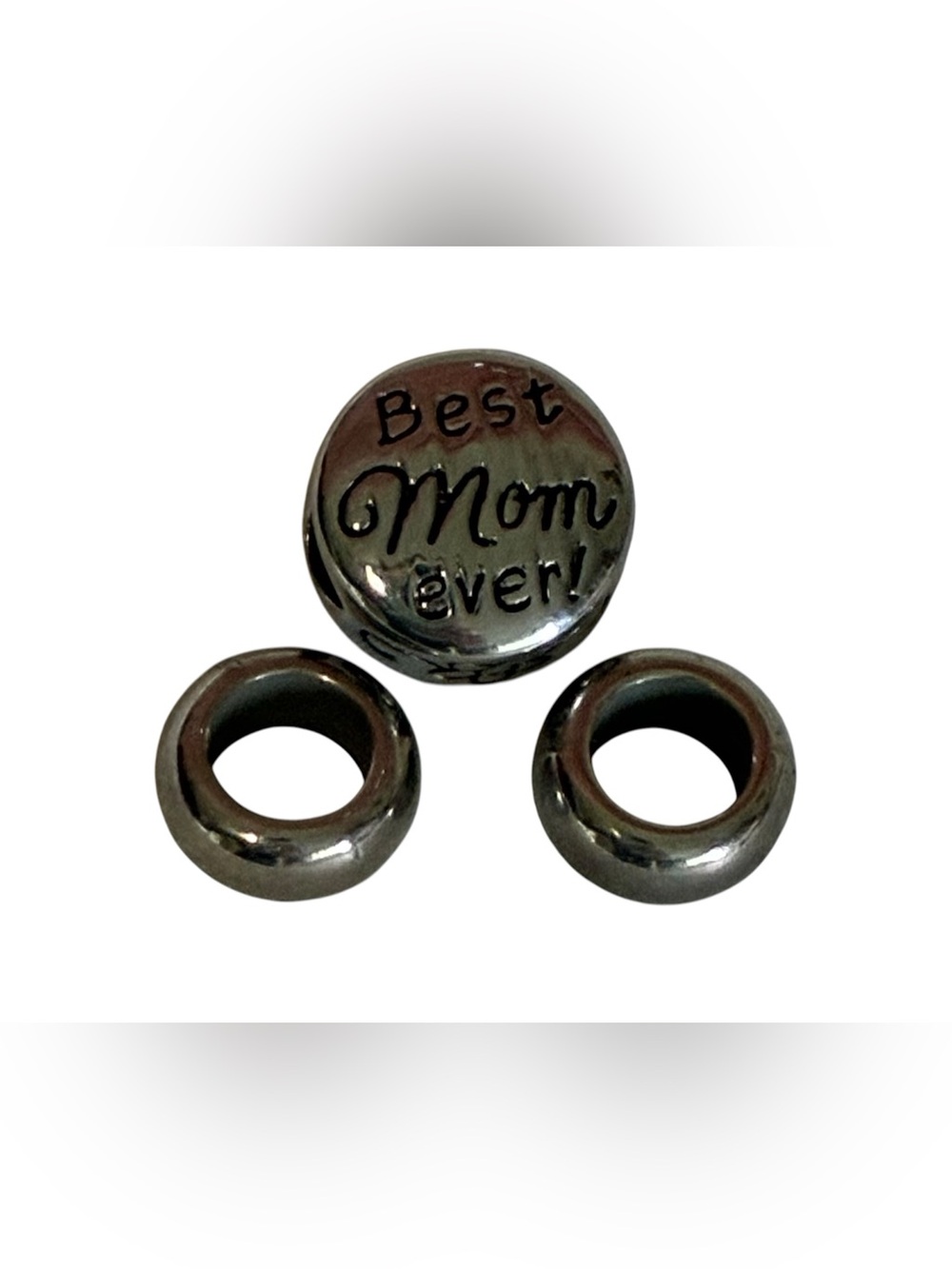 ‘BEST MOM EVER’ SLIDER BEAD CHARM EUROPEAN BRACELET CHARM BEAD SPACERS